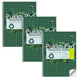 Vorlesungsblock Pukka Recycling A4 kariert grün 110 Seiten 3 Stück