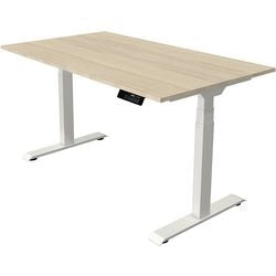 Sitz-Steh-Schreibtisch Kerkmann move 1 stabiler Ahorn, weiß 1270 mm x 1400 mm