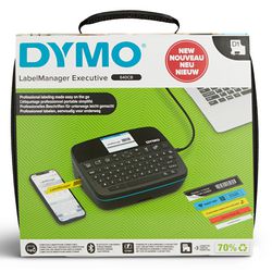 Dymo Label Manager Executive 640 CB tragbares Etikettendrucker-Set mit Tragetasche und 3 Etikettenkassetten | Kompakter QWERTY-Etikettendrucker | Bluetooth-USB-Konnektivität | kompatibel mit d1-Etiketten