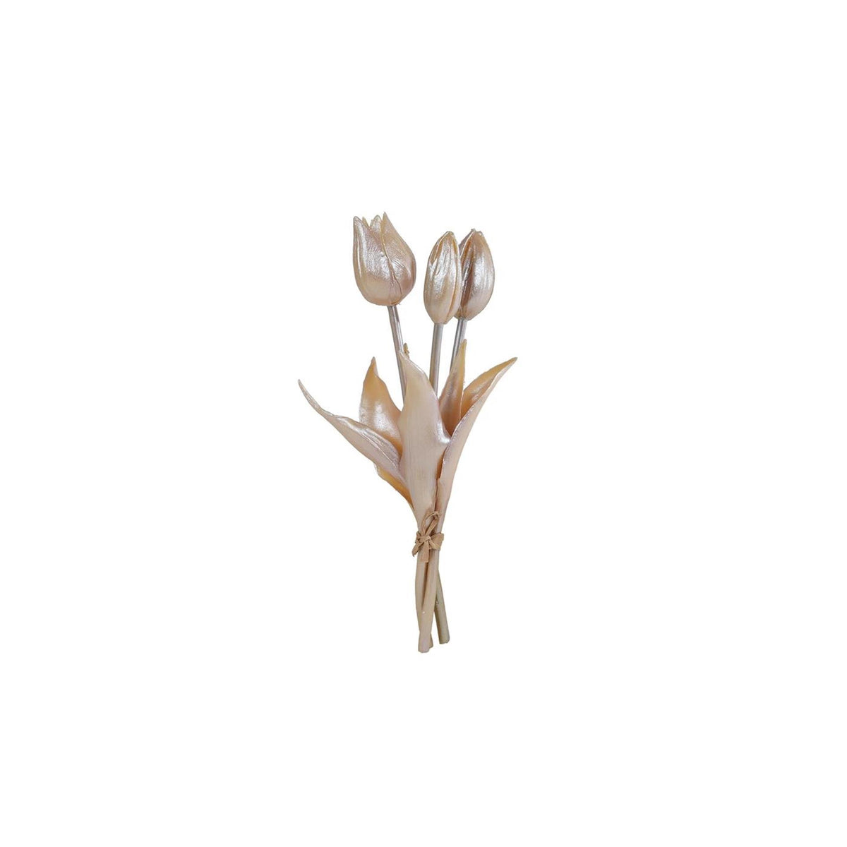 Künstliche Blumentulpe 3x Champagnergold 25cm