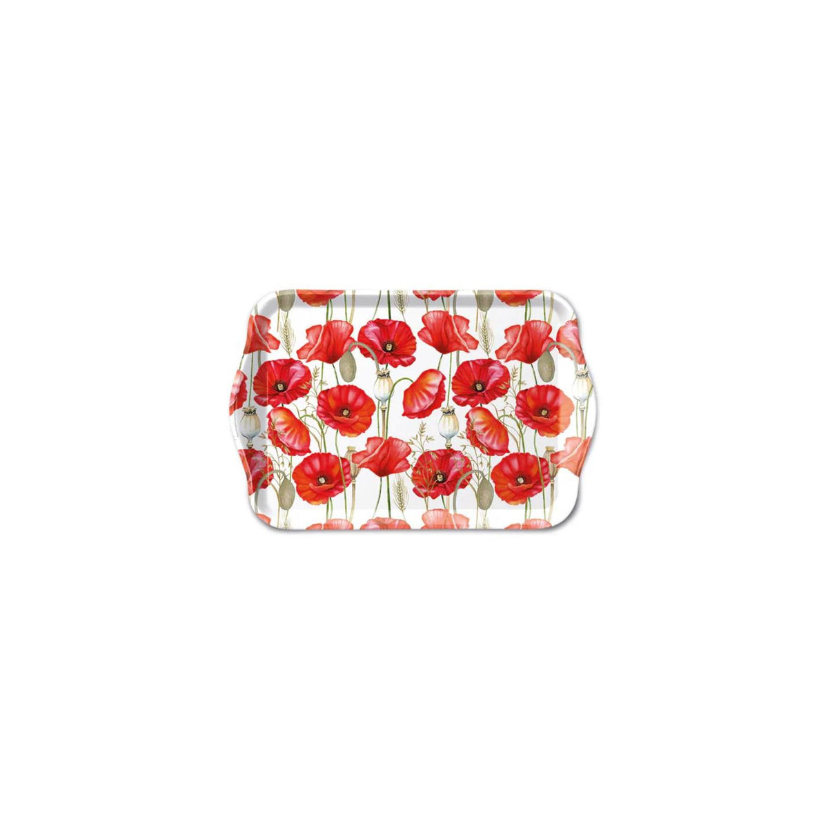 Ambiente Tablett Melamin 13x21cm Mohn ganz in weiß