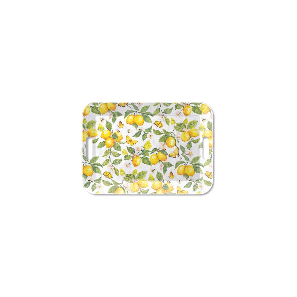 Ambiente Tablett Melamin 33x47cm frische Zitronen weiß