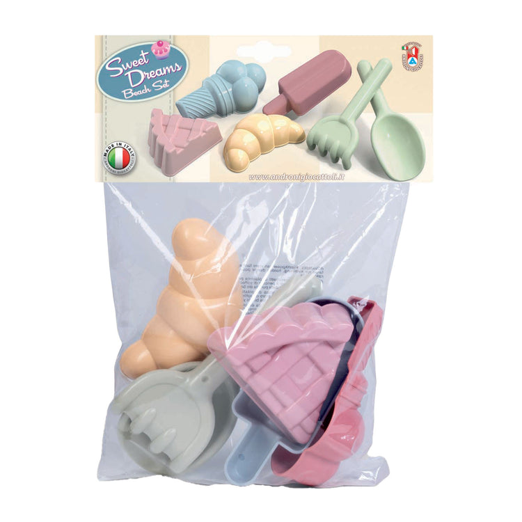 Androni Delikatessen Sandformen mit Schaufel und Rechen, 6dlg.