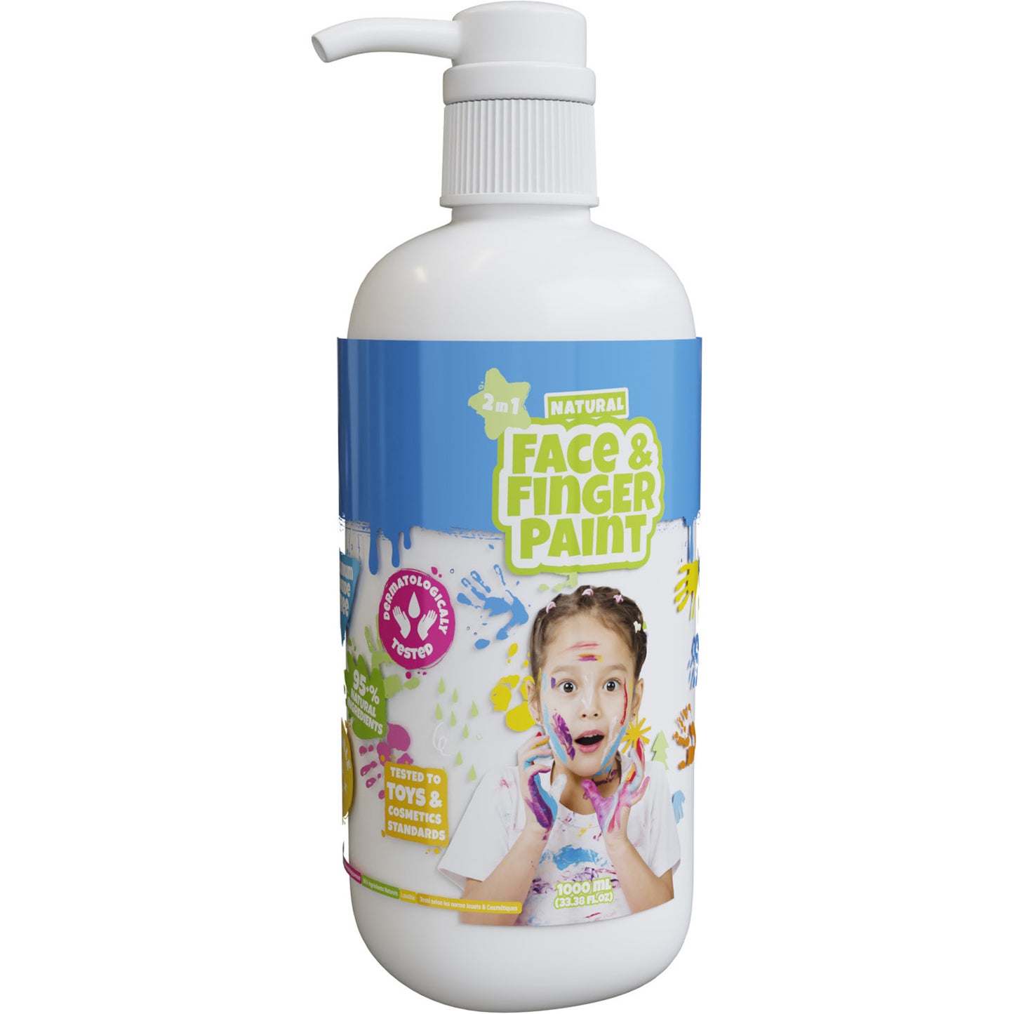 Boti natürliche Gesichtsfingerpaintflasche mit Pumpe weiß, 1l