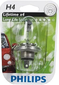 Philips Scheinwerfer H4 Glühbirne Longlife 1 Blister