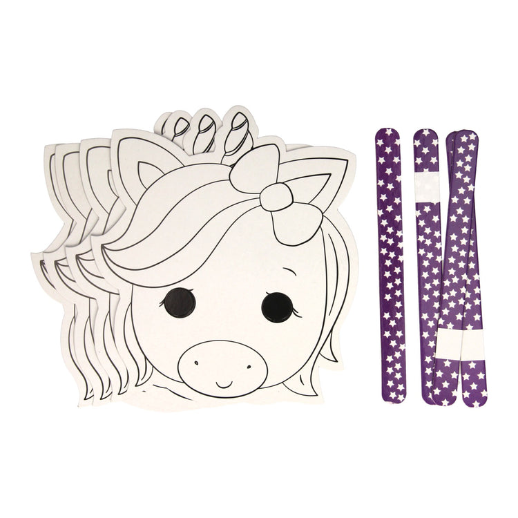 Farbe und machen Sie Ihre eigenen Masken - Einhorn, 4st.