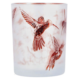 Teelichthalter Hummingbird L weißes braunes Glas 10x10x12,5 cm