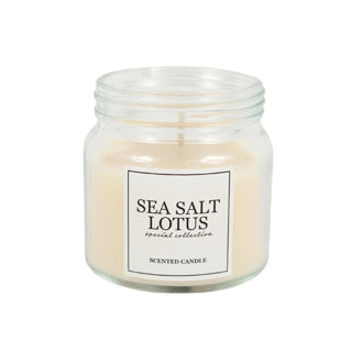 Duft Kerze in Glas Meersalz Lotus Creme 6 cm