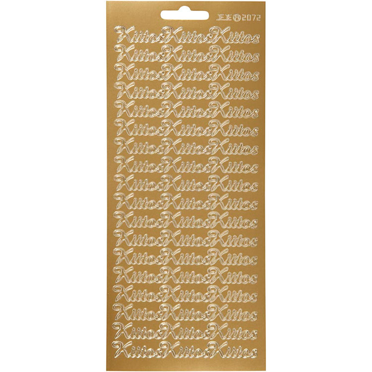 Creativ Firmenaufkleber, Kiitos, Blatt 10x23 cm, gold, 1 Blatt