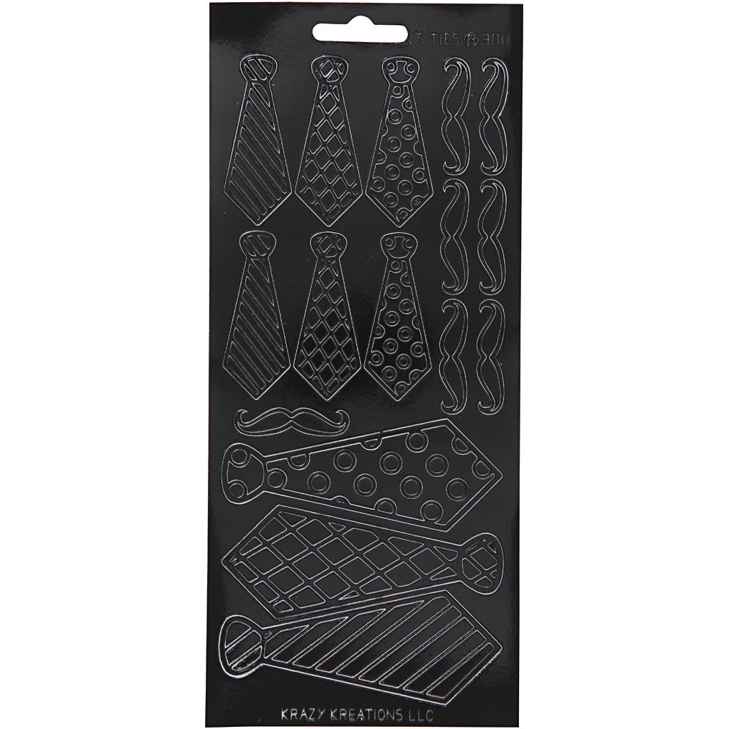 Creativ Firmenaufkleber, Krawatten, Bogen 10x23 cm, schwarz, 1 Bogen
