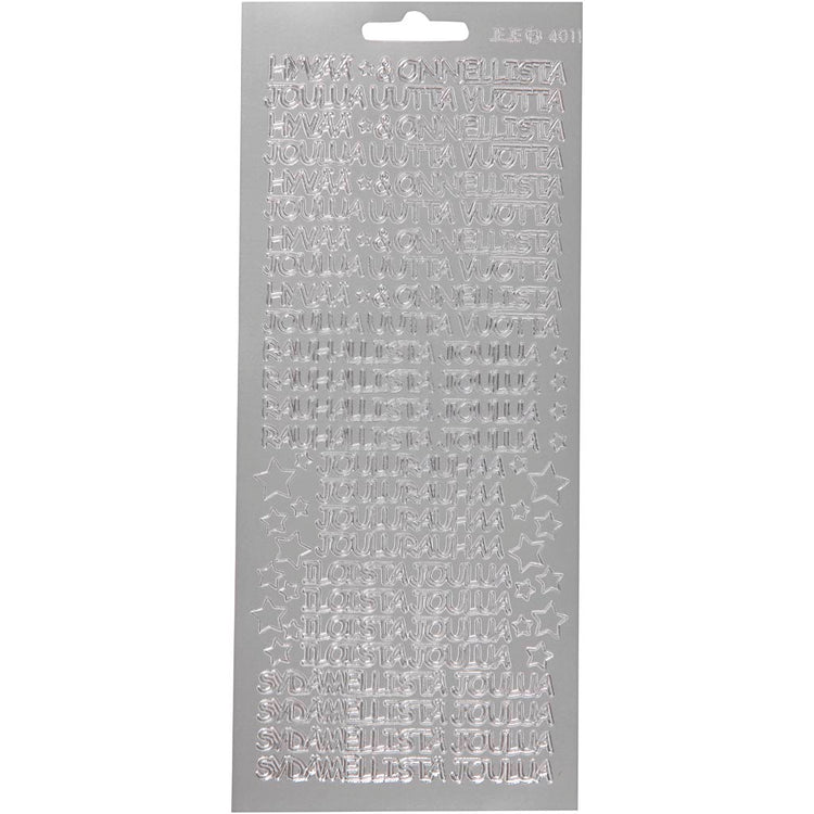 Creativ Firmenaufkleber, Hyvaa onnelista, Blatt 10x23 cm, silber, 1 Blatt