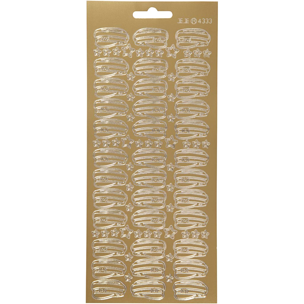 Creativ Firmenaufkleber, Hut, Bogen 10x23 cm, gold, 1 Bogen