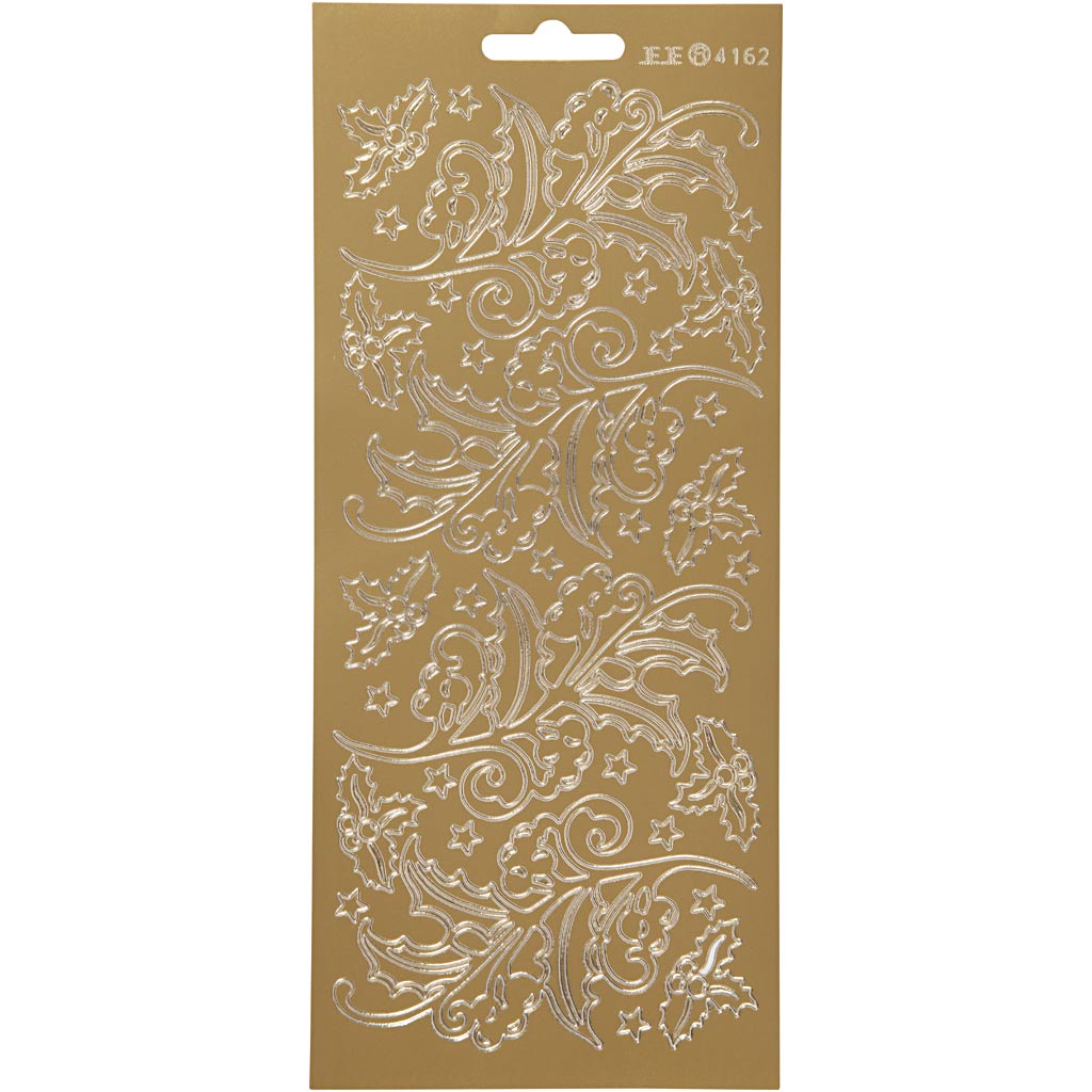 Creativ Firmenaufkleber, Stechpalme, Bogen 10x23 cm, gold, 1 Bogen