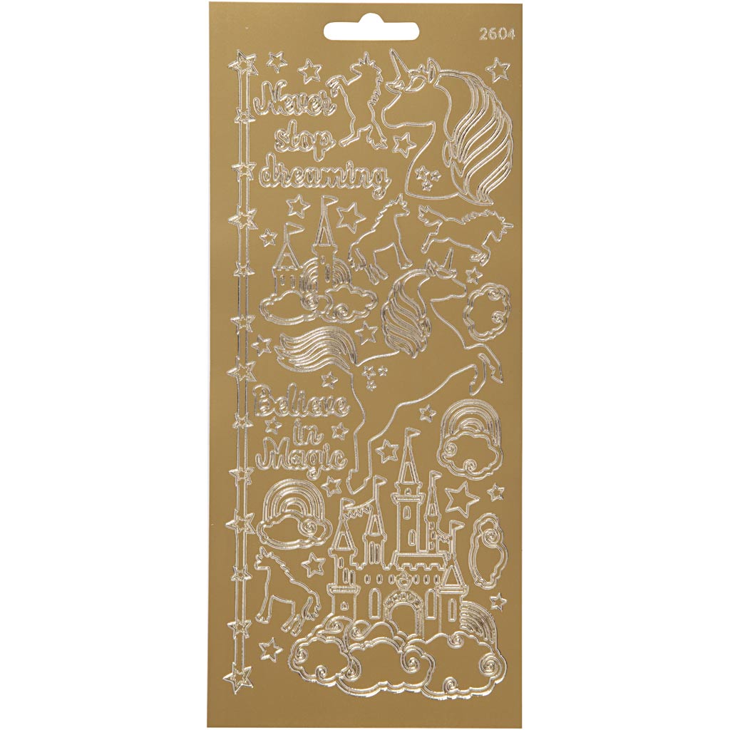 Creativ Firmenaufkleber, Einhorn, Bogen 10x23 cm, gold, 1 Bogen