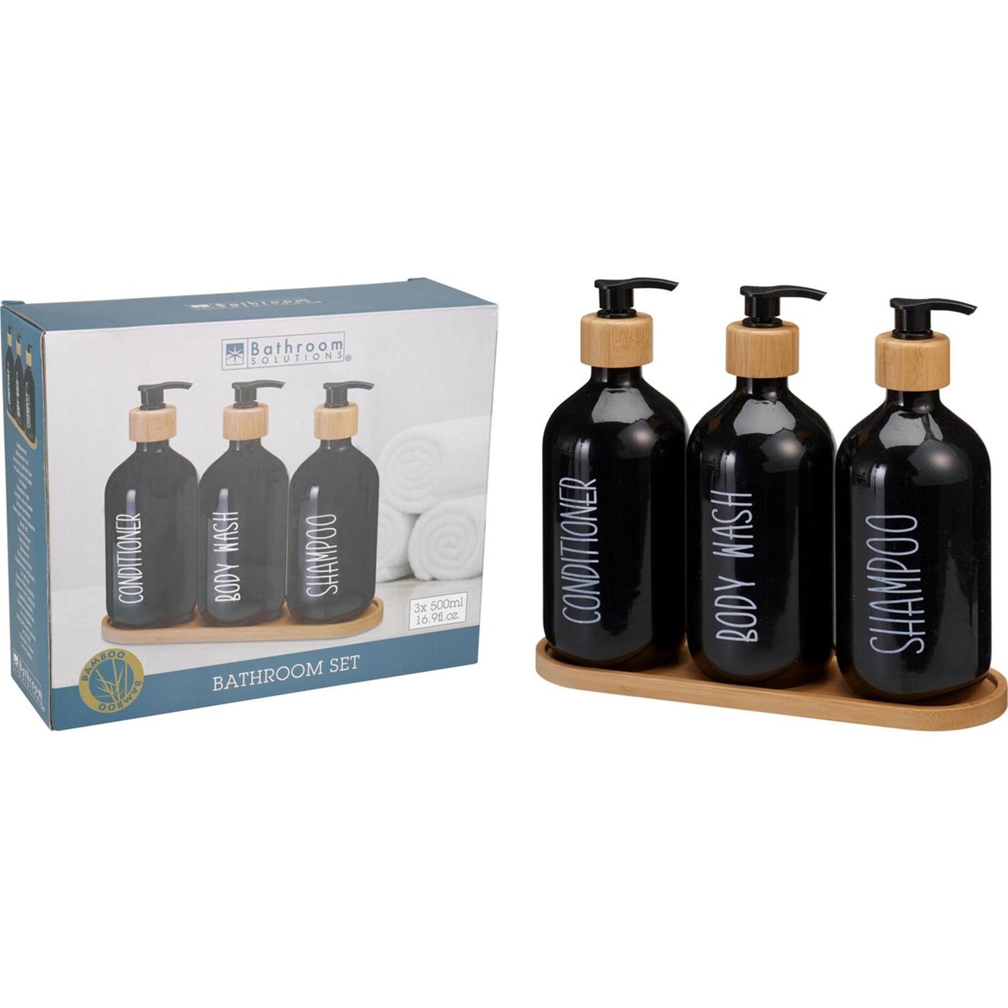 Badezimmerlösungen Badezimmer-Set mit 3 Flaschen 500 ml