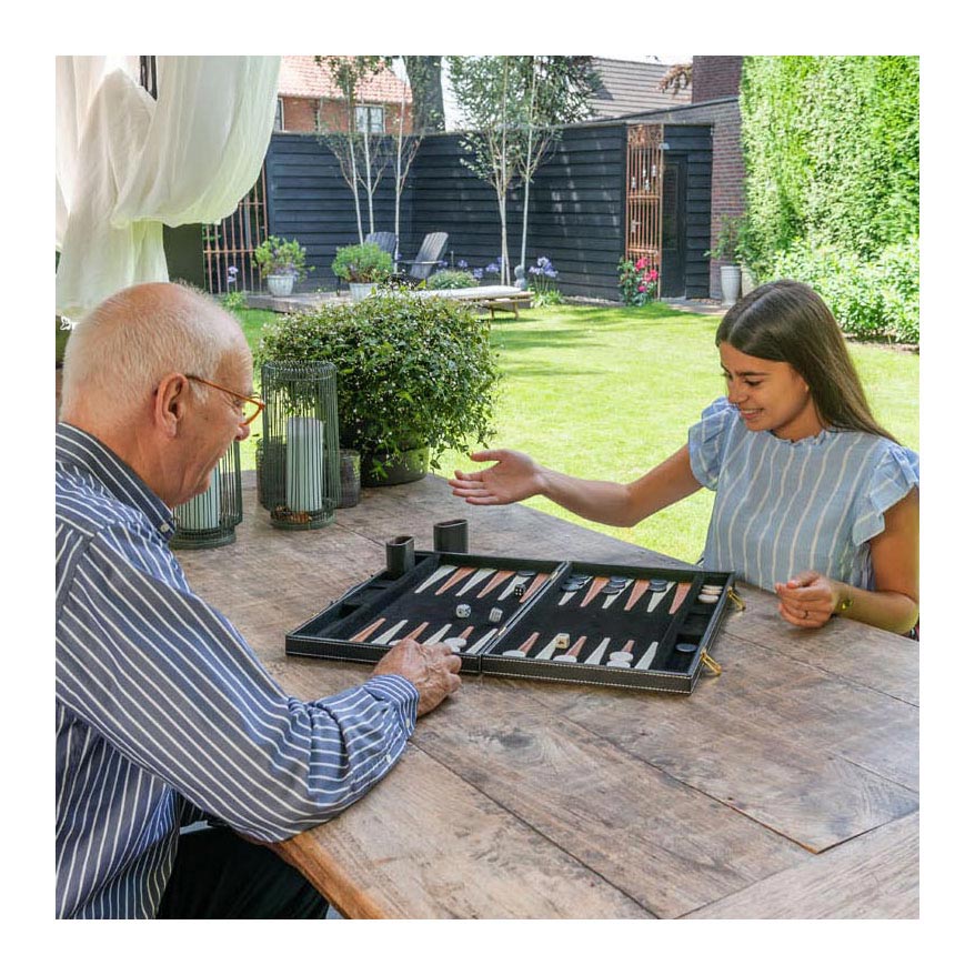 Backgammon 18 Brown und Elfenbein klassisches Brettspiel