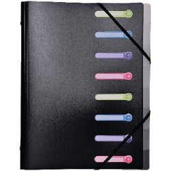 Sortiermappe Exacompta 56181e Polypropylen 25x32cm A4 schwarz