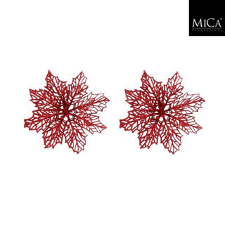 Edelman Clip Weihnachtsstern rot 2 Stück - H3xT13,5cm | 4 Stück