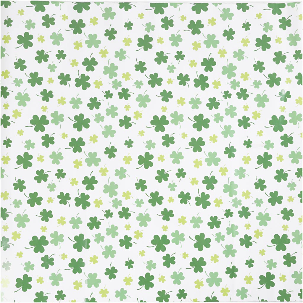 Creativ Company Geschenkpapier, grüner Klee, B: 50 cm, 80 gr, 100 m 1 Rolle