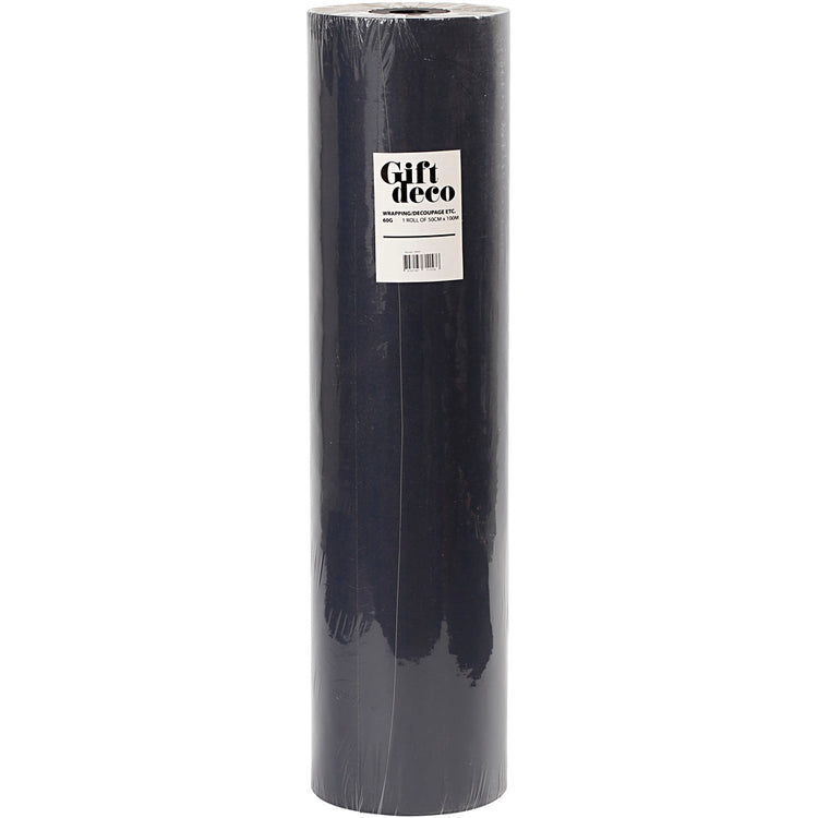 Vivi Gade Geschenkpapier, B: 50 cm, 60 g, Schwarz, 100 m 1 Rolle