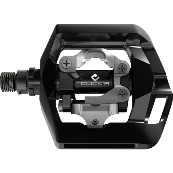 Shimano Pedal Set Click'r T421 Plattform + einseitige SPD mit SM-SH56-Bildern schwarz