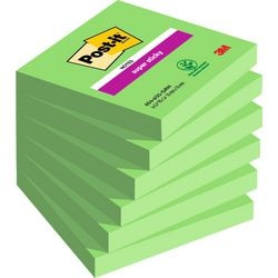 Selbstklebende Notizzettel Post-it 6 x 90 Blatt 76 x 76 mm blanko grün