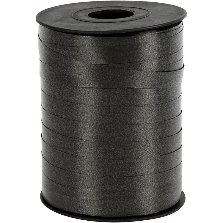 Creativ Company Geschenkband, B: 10 mm, glänzend, schwarz, 250 m 1 Rolle