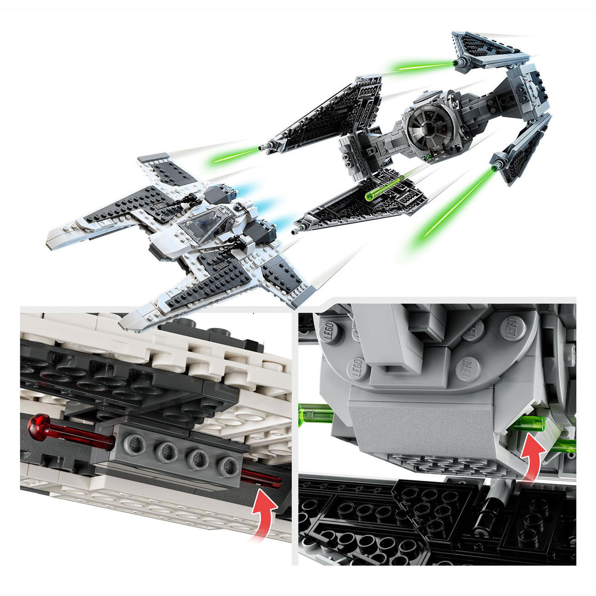Lego Lego Star Wars 75348 Mandalorianer Fang Fighter Vs. Bindungs -Interceptor -Set