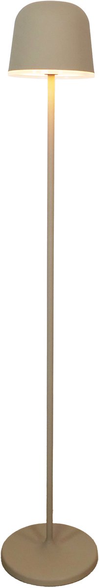Eglo maniera-l Stehleuchte für drinnen und draußen – wiederaufladbar (bis zu 47 Stunden Licht) – 140 cm – Sandfarbe Beigeweiß – kabellos – dimmbar