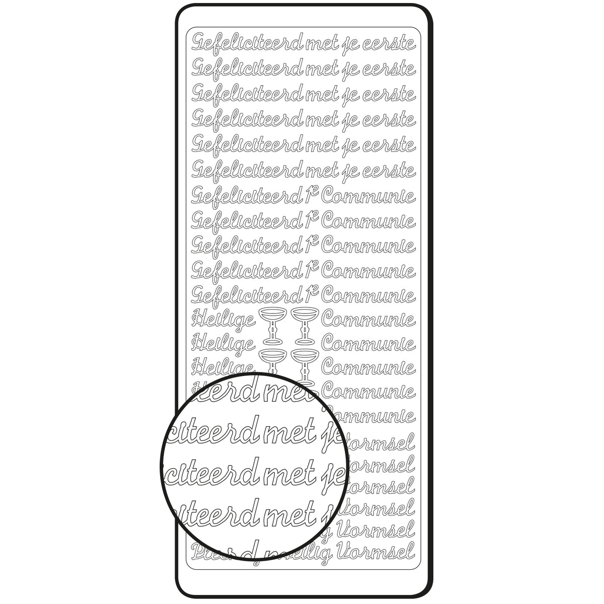 Vaessen creative • Aufkleber 10x23cm 10 Stück Silber Kommunion Konfirmation