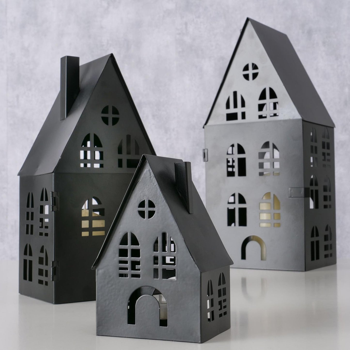 Boltze Home Laternen-Set Haus 3-teilig