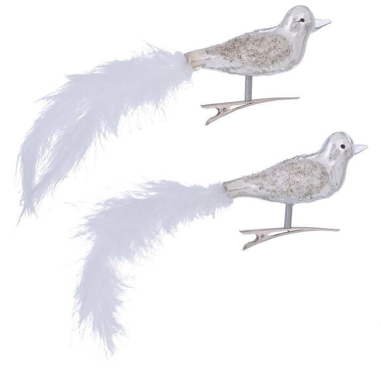Boltze Home Bird auf Clipglas 2er Set Silber