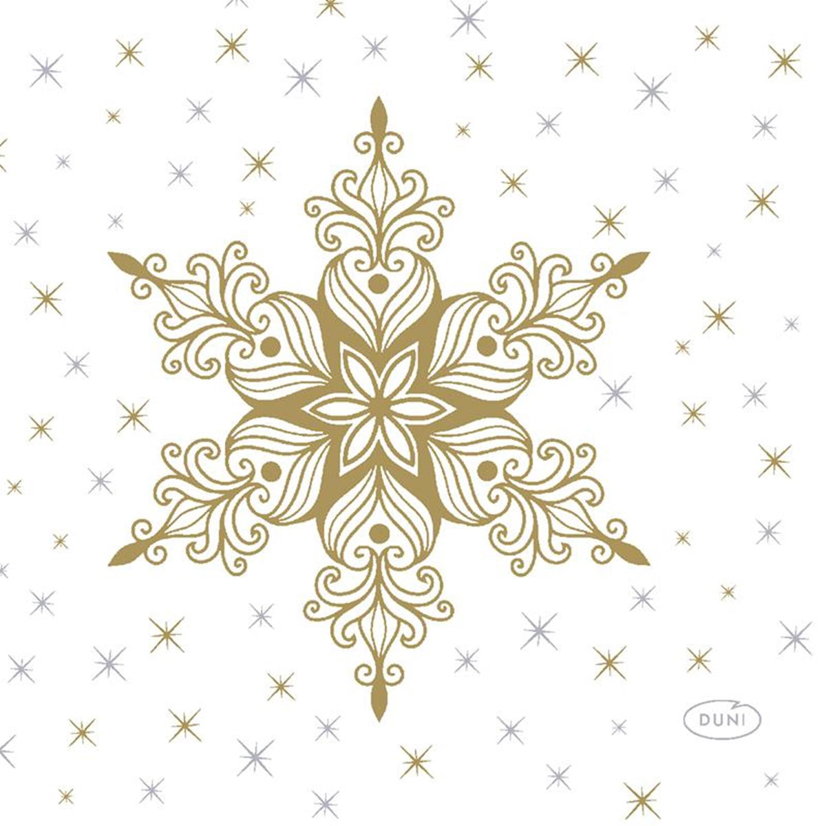Duni Servietten Schneesterne weiß 24 x 24 cm | 12 Stück