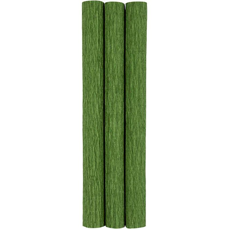 Creativ Company Krepppapier, Blatt 25 x 60 cm, Kreppverhältnis: 180 %, 105 g, Limettengrün, 3 Blatt 1 Karton