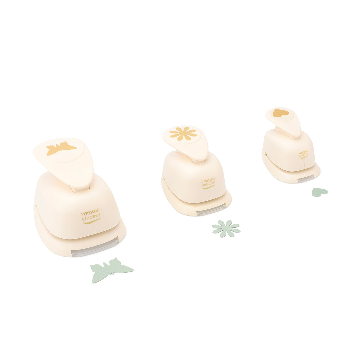 Vaessen creative • Figurenstanzer-Set Herz Blume Schmetterling 3-tlg.