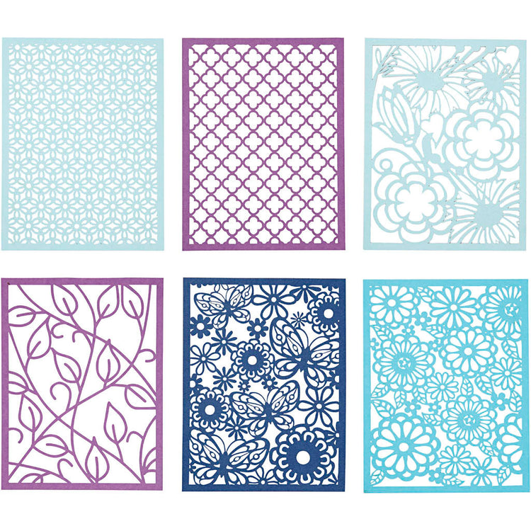 Creativ Company Kartonblock, A6, Blatt 104x146 mm, 200 g, blau, hellblau, dunkelblau, lila, 24 Stück 1 Karton