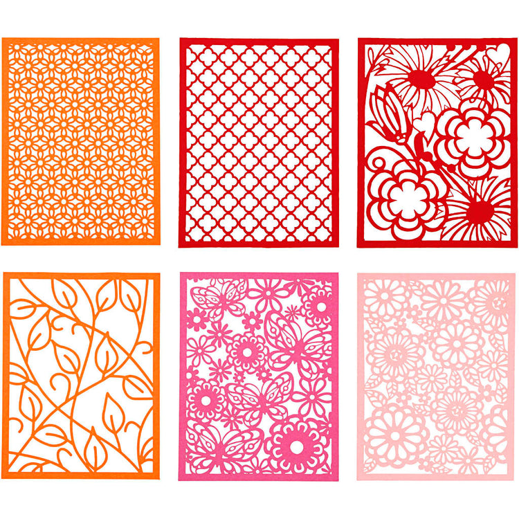 Creativ Company Kartonblock, A6, Blatt 104x146 mm, 200 g, Orange, Pink, Rot, Pink, 24 Stück 1 Karton