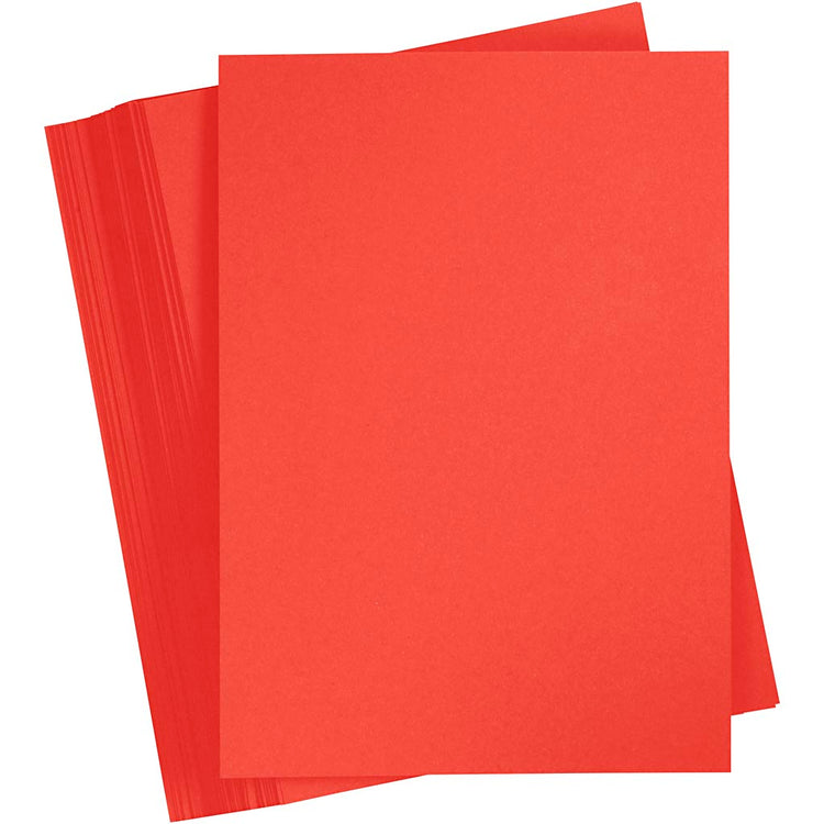 Creativ Company farbiger Karton, A4, Blatt 210 x 297 mm, 180 g, rot, 100 Blatt 1 Karton