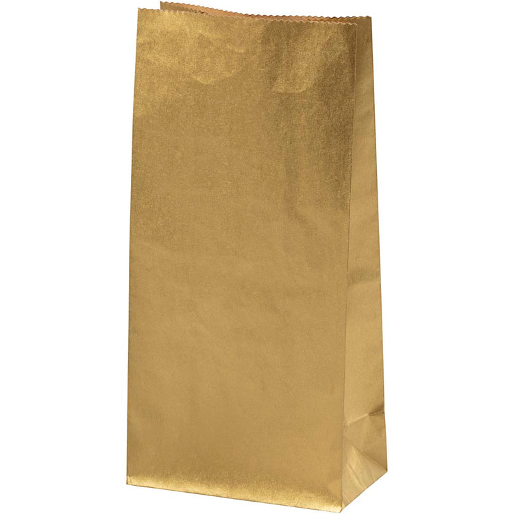 Creativ Company Papiertüten, H: 22,5 cm, Größe 6,5x11 cm, 50 gr, Gold, 100 Stück 1 Box