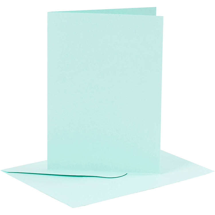 Creativ-Firmenkarten und Umschläge, Kartengröße 10,5 x 15 cm, Umschlaggröße 11,5 x 16,5 cm, 110+220 g, hellblau, 6er-Set 1 Box