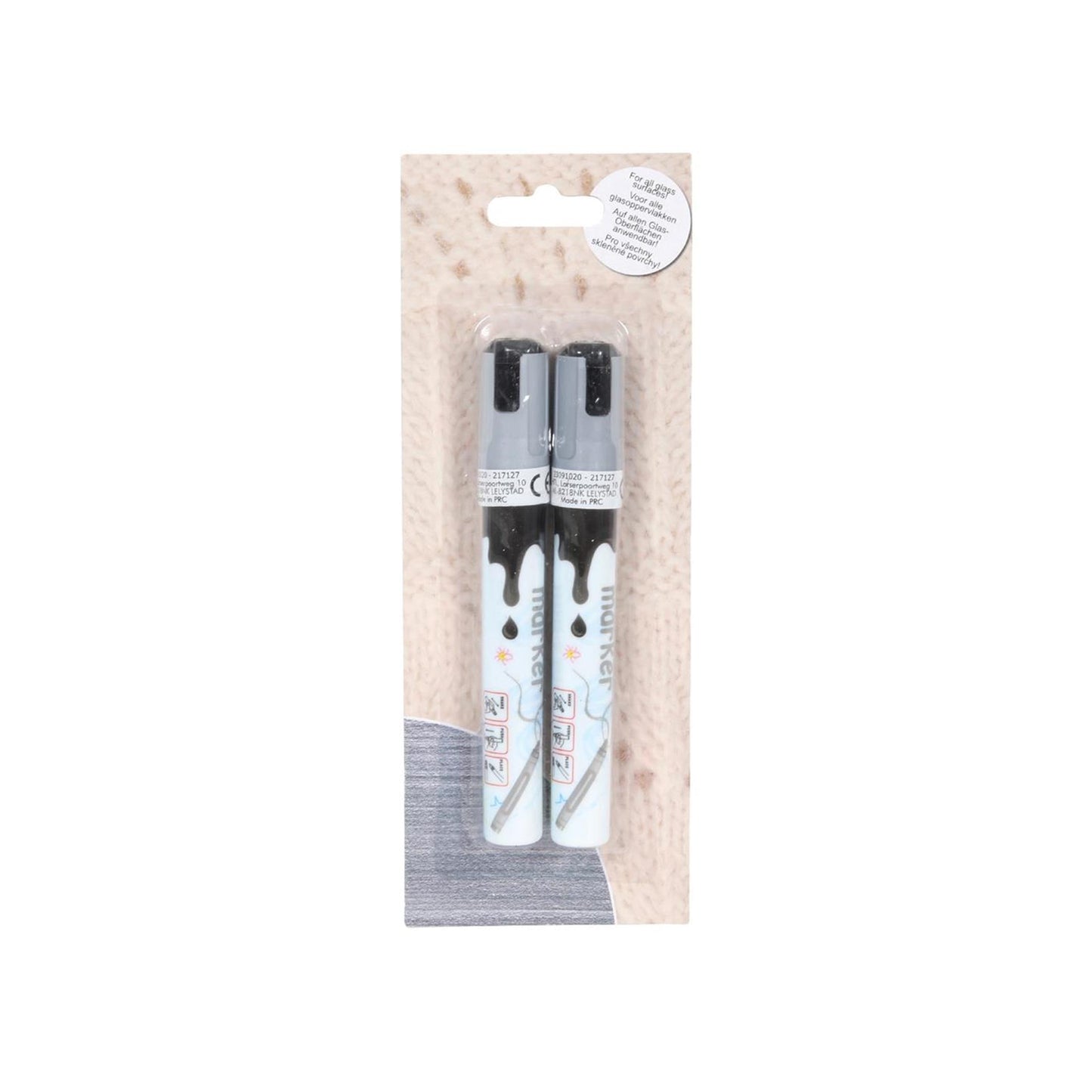 Svenska Living Fenstermarkierungen, waschbar, silberfarben, 2er-Set