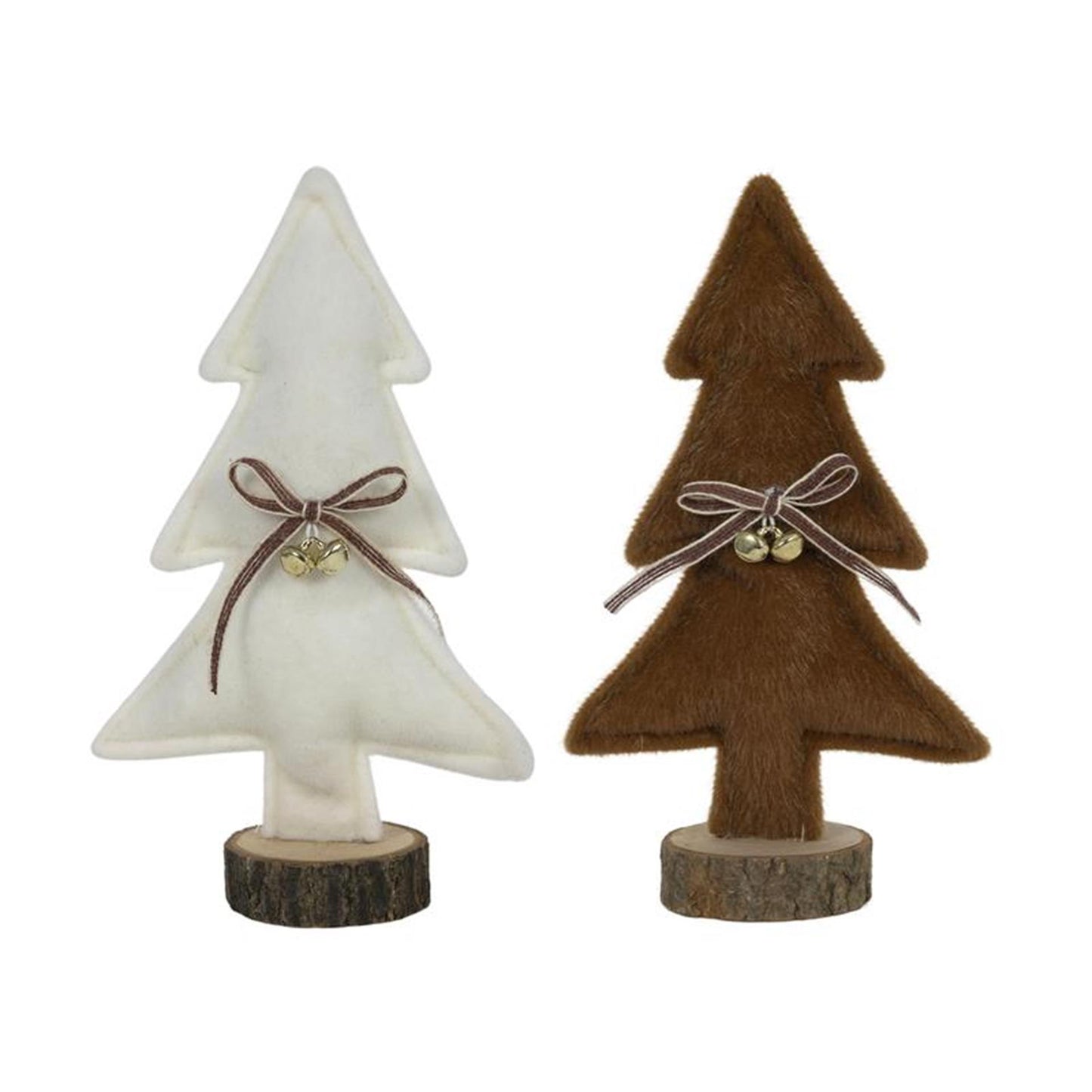 Svenska lebender Weihnachtsbaum Wildlederoptik 23cm weiß braun