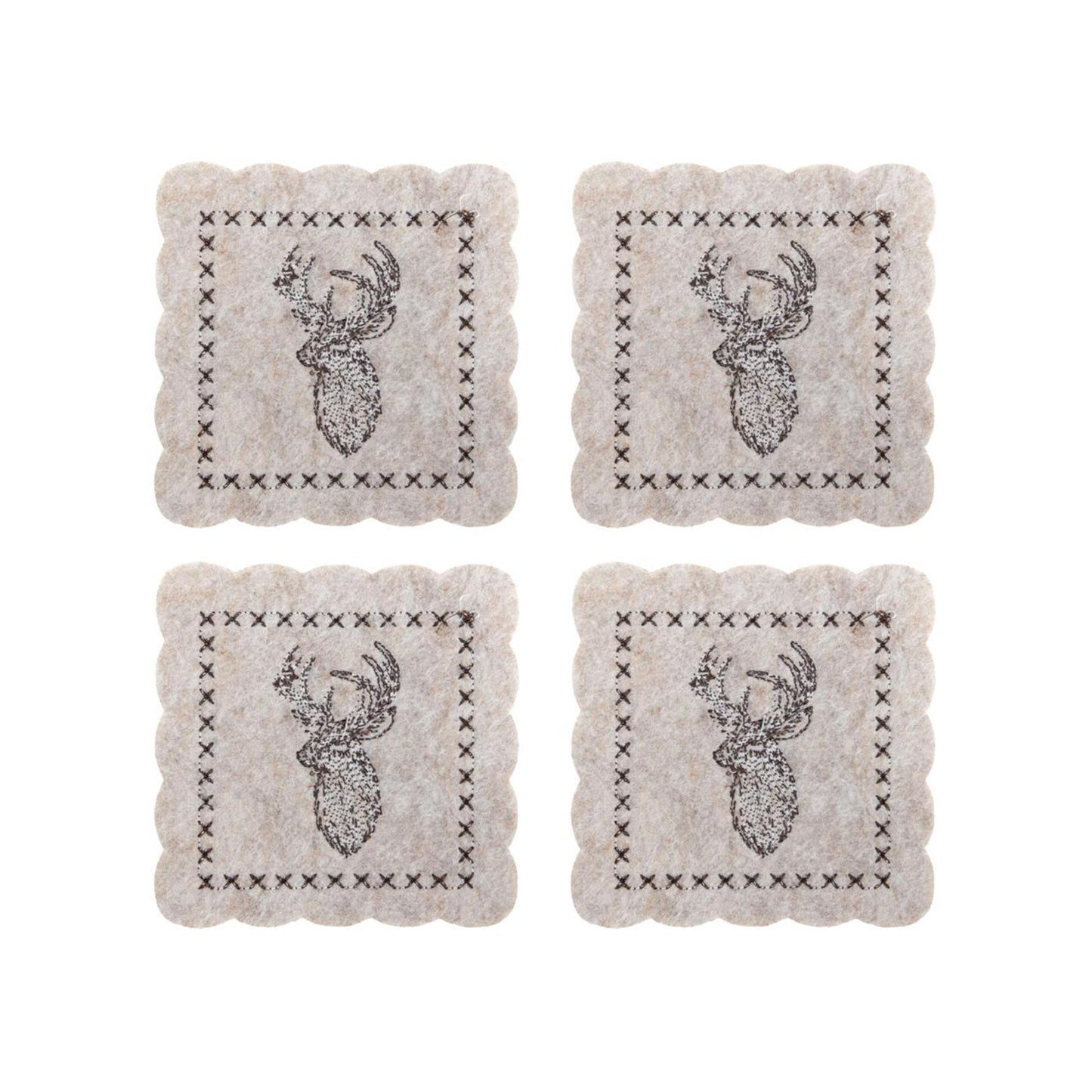 Svenska Living Untersetzer aus Rentierfilz, 4er-Set, 10 cm