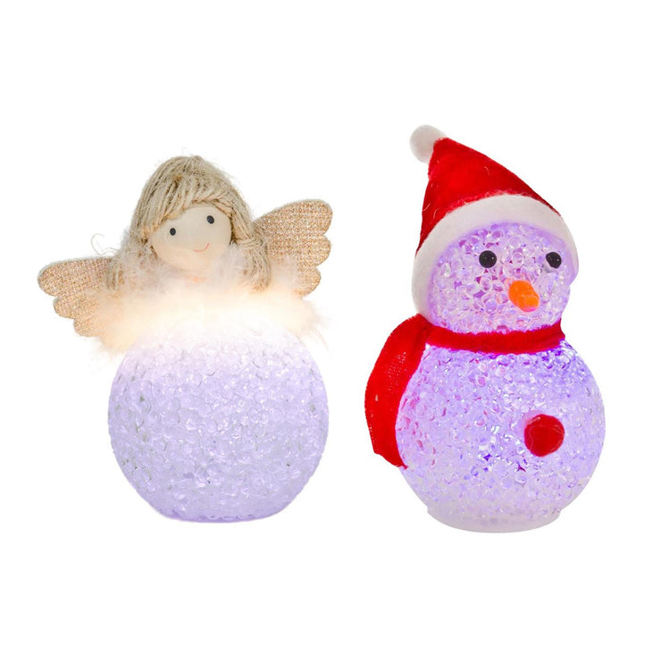 Svenska lebende LED Figur Schneemann Engel 3x LR44 10cm