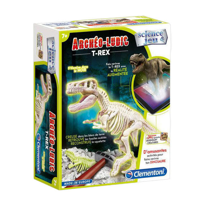 Clementoni Wissenschaftsspiel Archeo-Spiel – T-Rex Fluo