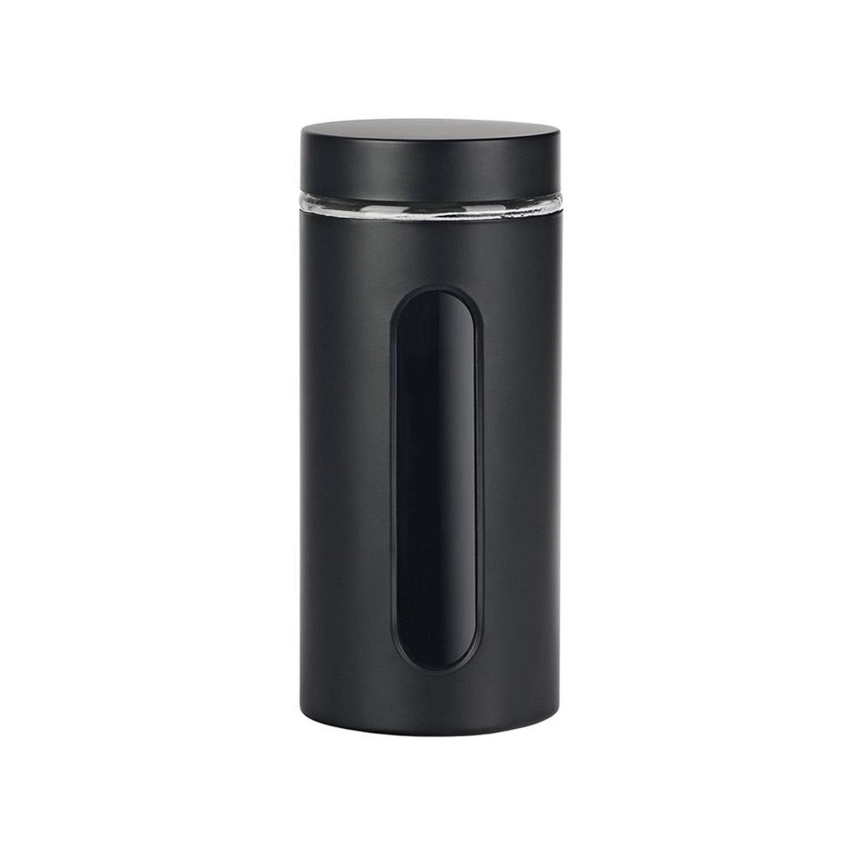 Vorratsglas für Küchenutensilien, Fenster, schwarz matt, 1,2 l, Glas