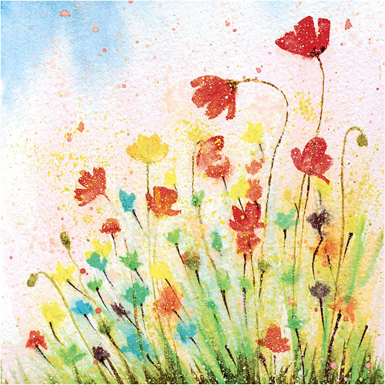Creativ Company Servietten, Mohn, Größe 33x33 cm, 20 Stück 1 Box
