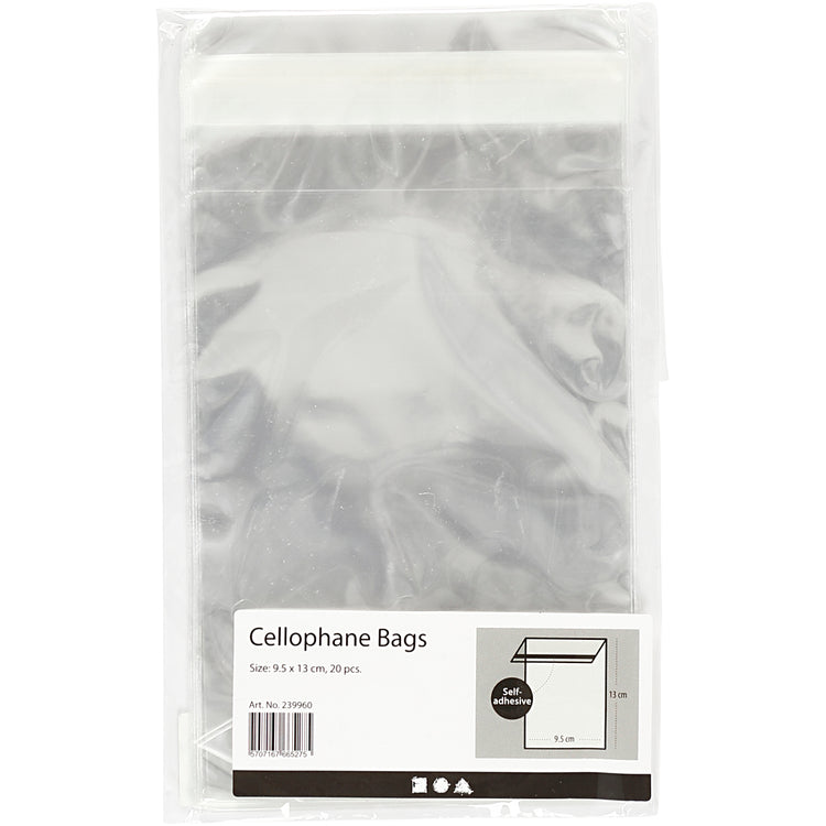 Creativ Company Cellophantüten, H: 12,9 cm, B: 9,7 cm, Stärke 25 my, 20 Stück 1 Karton