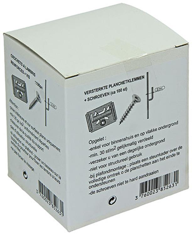 1004670 - 100 Stk. Regalklammern mit Schrauben 2mm | 10 Stück