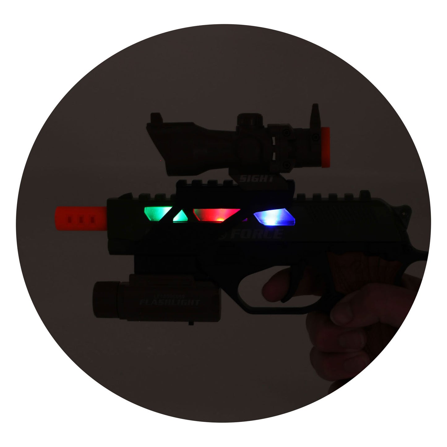 Toi-Toys Alfafox-Waffe militärisch mit Licht, Klang und Taschenlampe